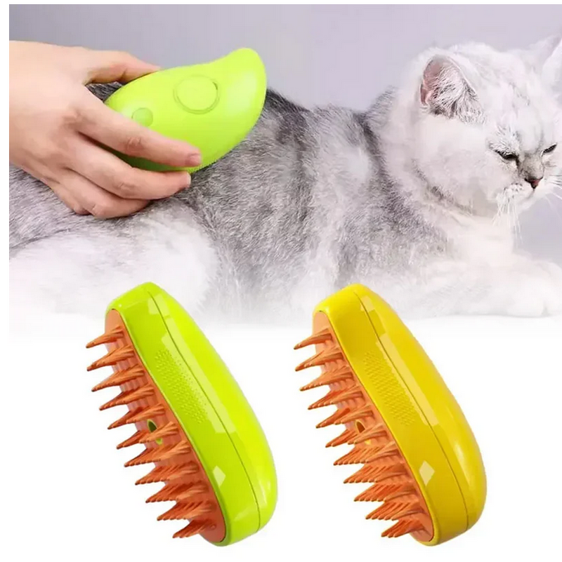 Escova a Vapor Recarregavel para Gatos e Caes